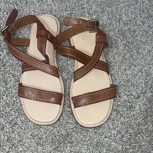 Boden Brown Leather Sandals 40 EUC